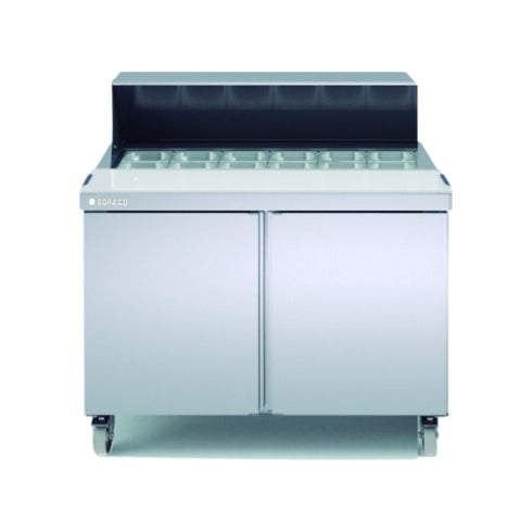 Saladette haut rendement réfrigérée positive 0/+8°C gamme TOP - 2 portes - 1228x805x1242mm