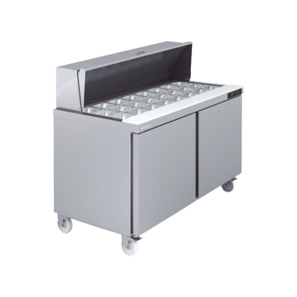 Saladette haut rendement réfrigérée positive 0/+8°C gamme TOP - 2 portes - 1532x805x1242mm