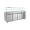 Saladette réfrigérée d'exposition +3/+10°C - 5 bacs GN 1/1 - 3 portes - 1850x700x1300mm