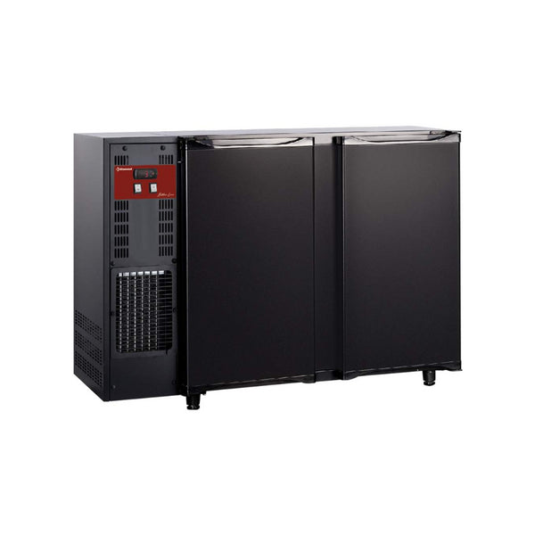 Arrière bar noir 2 portes pleines - 1455x565x890mm