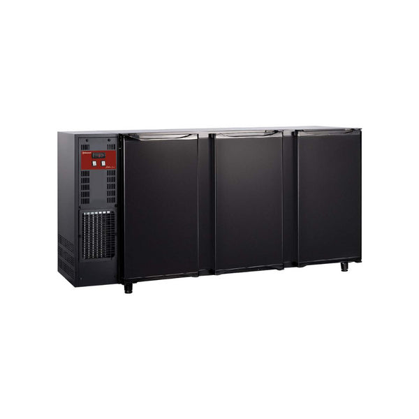 Arrière bar noir 3 portes pleines - 2065x565x890mm