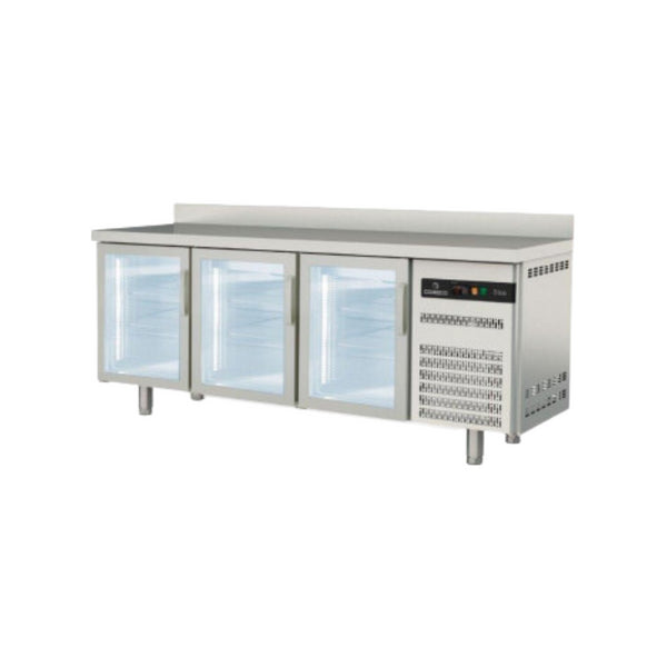 Meuble snack réfrigérée positive -2/+8°C gamme Classic - 3 portes vitrées - 2020x600x850mm