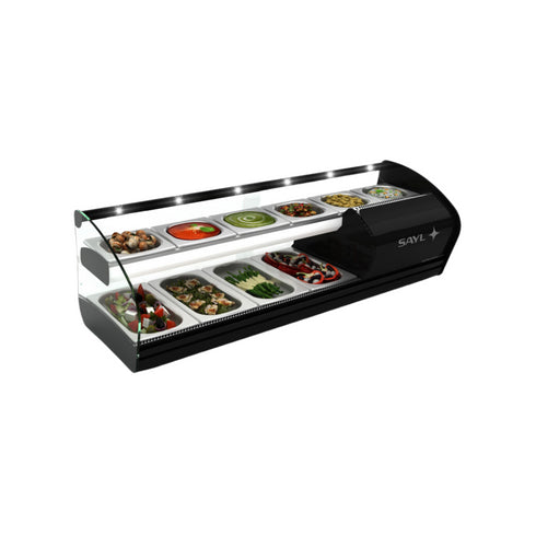 Vitrine réfrigérée FOOD à poser 2 niveaux 4 GN 1/3 + 6 GN 1/6 - 1084