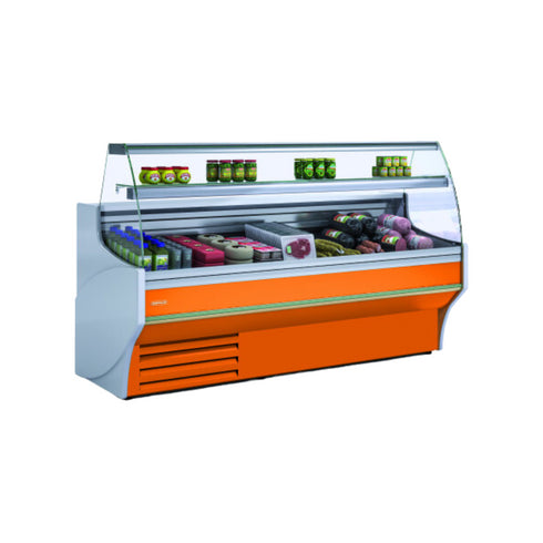 Vitrine de présentation 800 vitre bombée froid statique +2/+8°C sans réserve - 2025x800x1235mm