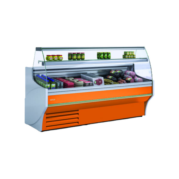 Vitrine de présentation 800 vitre bombée froid statique +2/+8°C sans réserve - 2025x800x1235mm