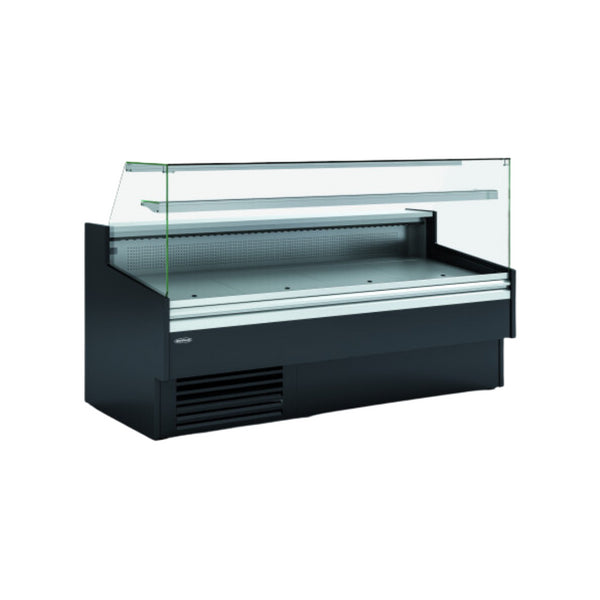 Vitrine de présentation 940 vitre droite froid ventilé +2/+8°C avec réserve - 1055x940x1235mm
