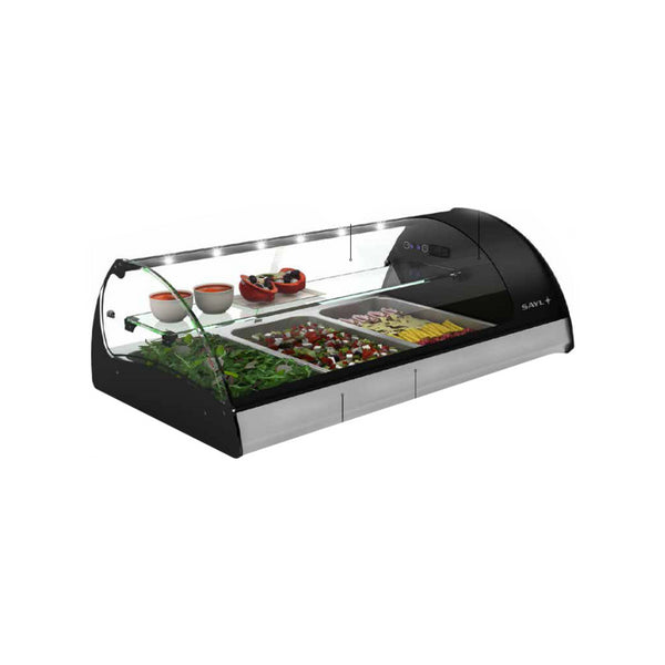 Vitrine réfrigérée à poser 2 GN 1/1 + étagère neutre - 880