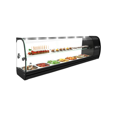 Vitrine réfrigérée TAPAS Slim à poser 2 niveaux 7 GN 1/6 - 1350