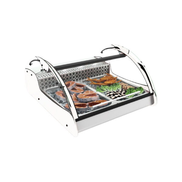 Vitrine réfrigérée à poisson à poser blanc - 680