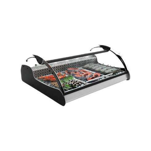 Vitrine réfrigérée à poisson à poser noir - 1000