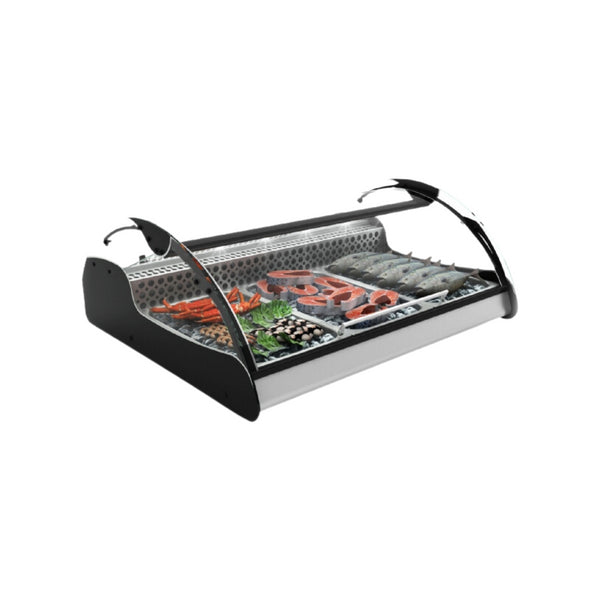 Vitrine réfrigérée à poisson à poser noir - 1000