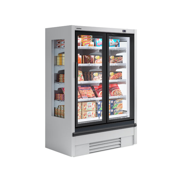 Vitrine murale réfrigérée négative - Prof: 780mm H: 2000mm -18/-25°C - 5 niveaux