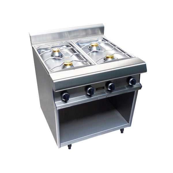 4 feux nus gaz sur placard ouvert 800x836x900mm