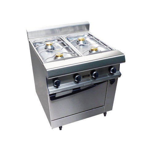 4 feux nus gaz sur four électrique 800x836x900mm