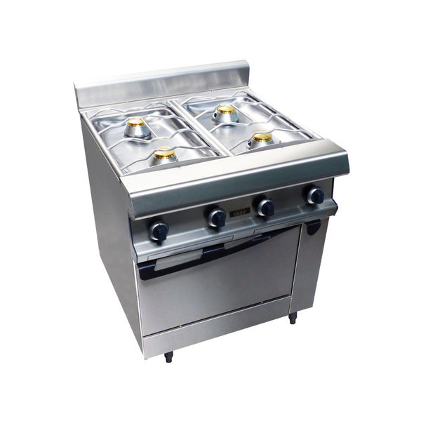 4 feux nus gaz sur four électrique 800x836x900mm