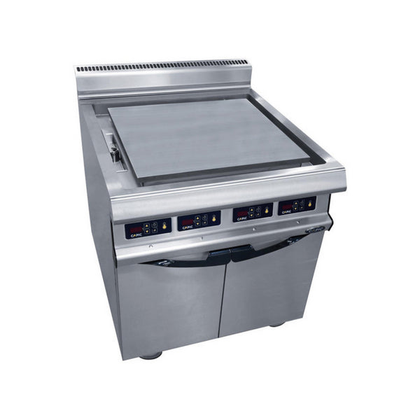 Plancha plaques à snacker lisse inox électrique sur placard ouvert 800x836x900mm 6kW