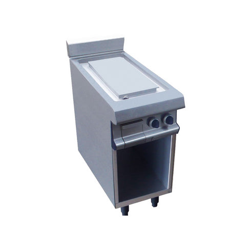 Plancha plaques à snacker lisse inox électrique sur placard ouvert 400x836x900mm 3kW