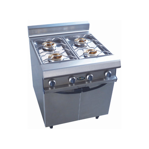 4 feux nus gaz sur placard fermé 800x836x900mm