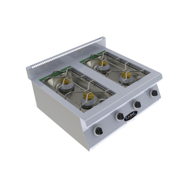 4 feux nus sous grille inox à poser 800x725x270/370mm