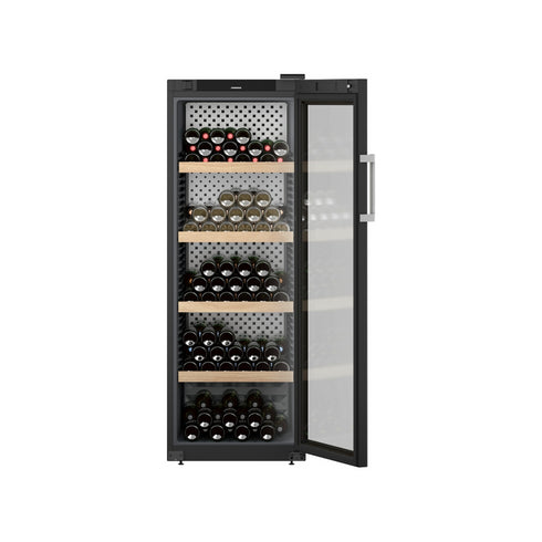 Cave à vin de vieillissement PREMIUM en époxy noir mat 1 porte vitrée - 196 bouteilles